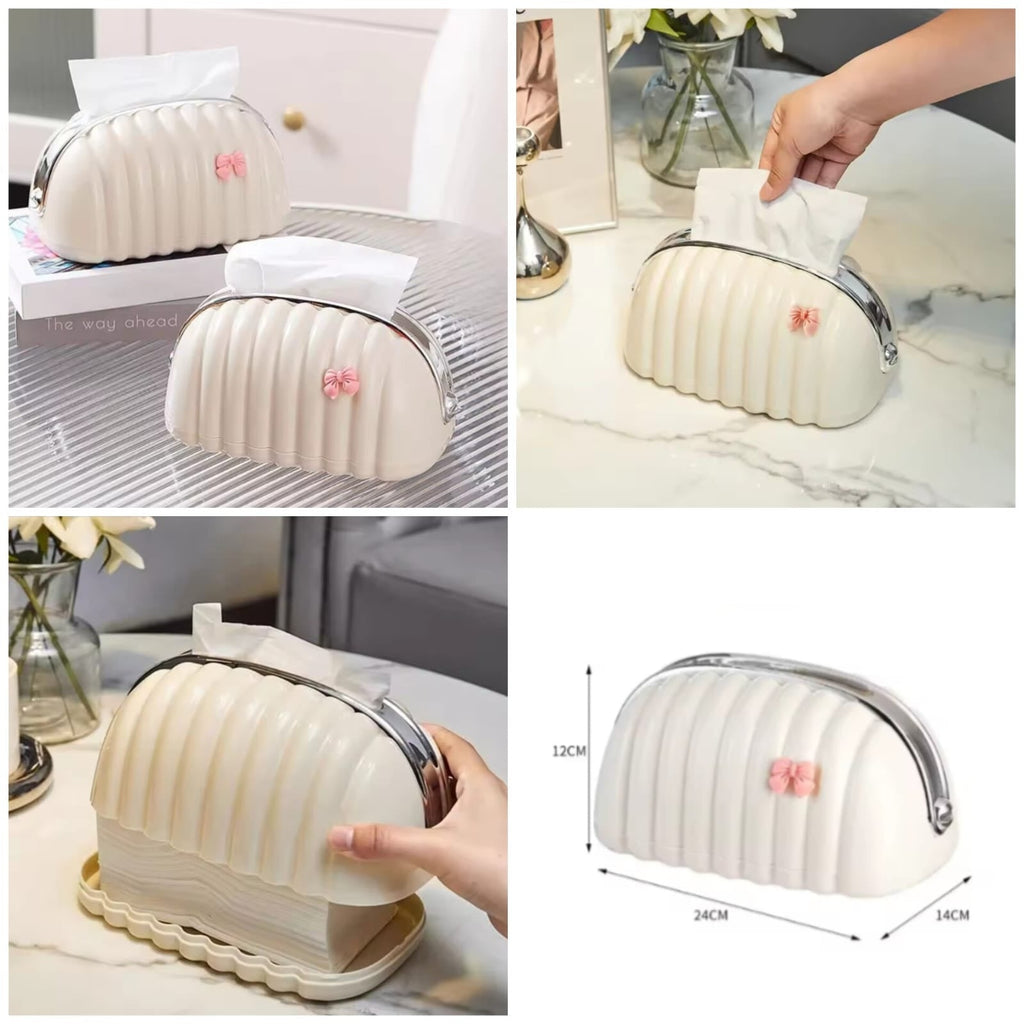 Decorative Shell Tissue Box Case Elegant And Modern Napkin