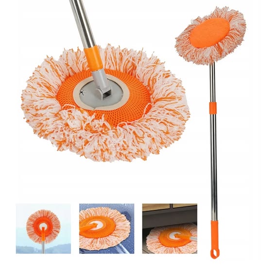360° Rotatable Cleaning Mops Adjustable Multifunctional Sunflower Chenille Magic Mop Head Microfiber