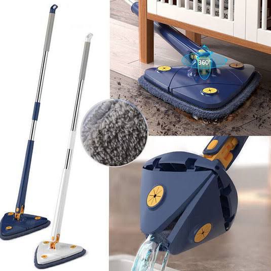 Extendable Triangle Mop 360 Twist Squeeze Window Glass Toilet Bathroom Floor Household Cleaning Ceiling Dusting